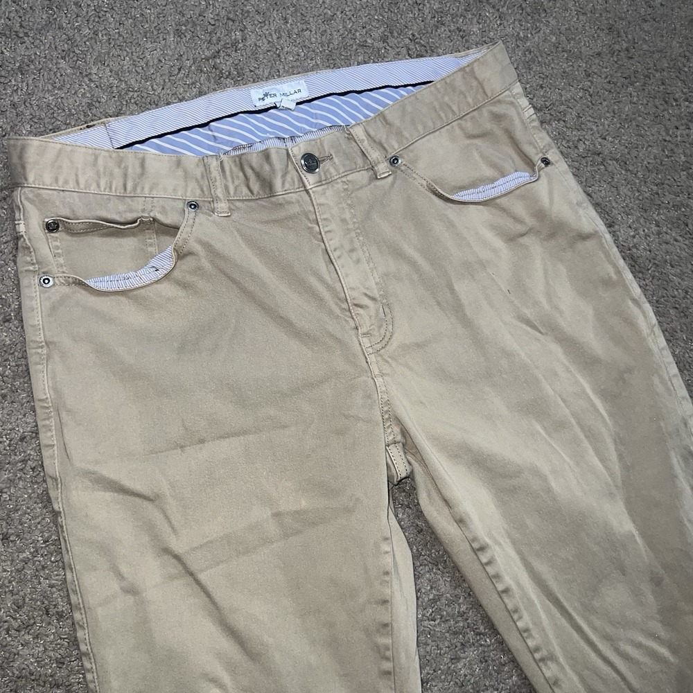 Peter Millar Ultimate Sateen Five Pocket Pants Chino Men's 34x30 Beige